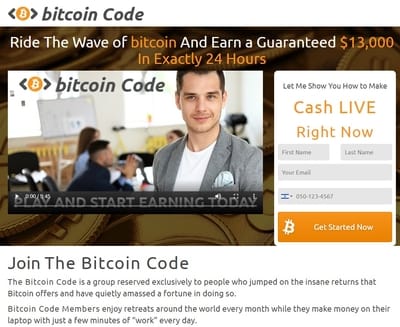 افتح الموقع الأساسي لروبوت Bitcoin Code